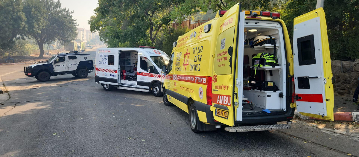 Ambulancias en Kiryat Shmona, en el norte de Israel