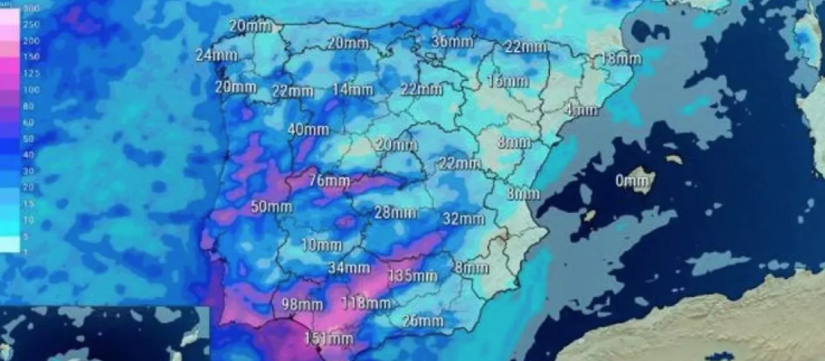 Precipitaciones del domingo