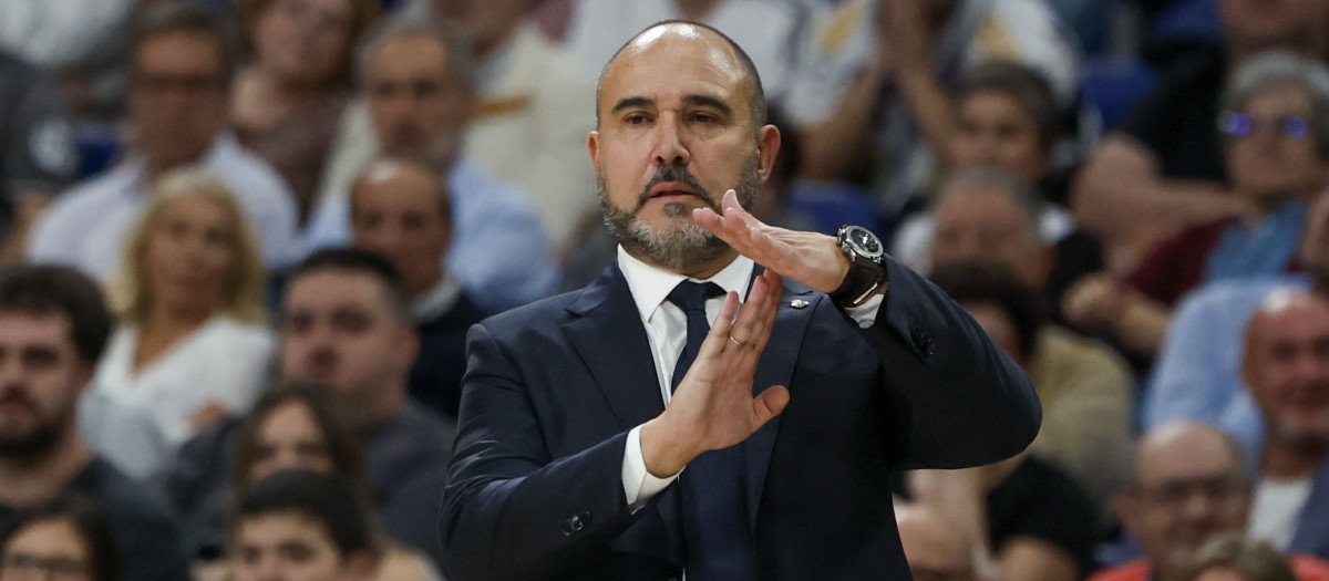 Chus Mateo en el partido del pasado jueves contra Panathinaikos