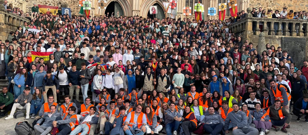 Los jóvenes al culminar su peregrinación a Guadalupe