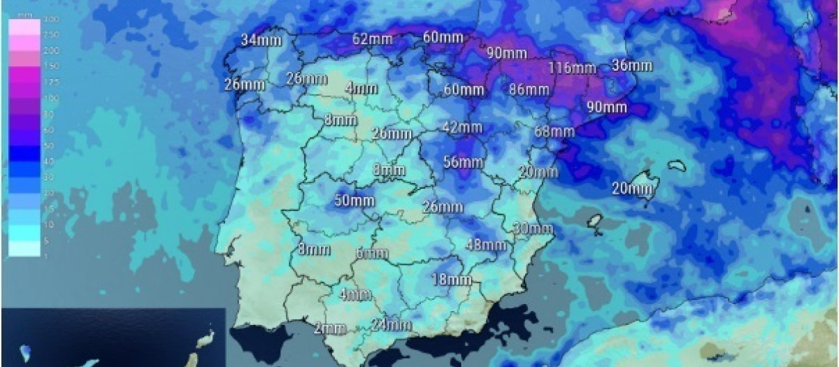 Una DANA dejará lluvias en amplias zonas el fin de semana