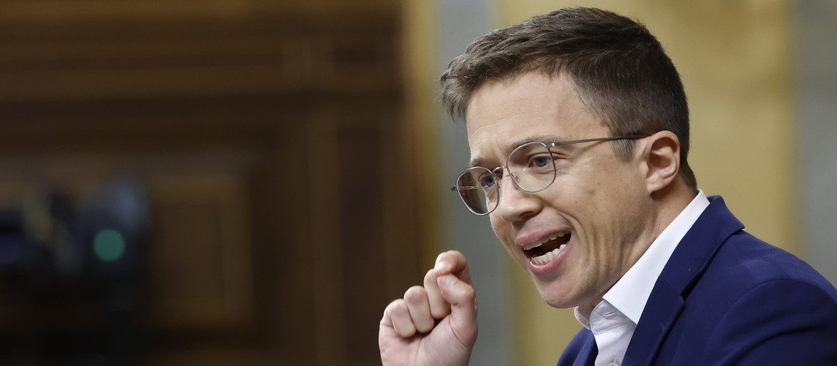 Politician Iñigo Errejon during control session in the Congress of Deputies in Madrid 09 October 2024