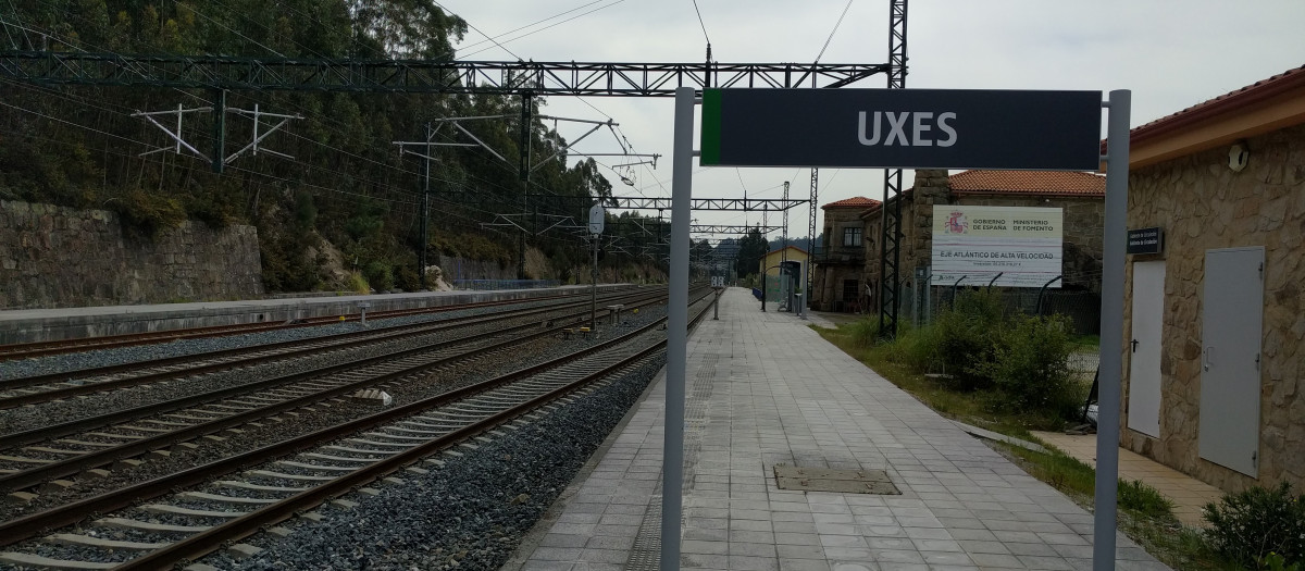 Actual estación de tren de Uxes, en Arteixo