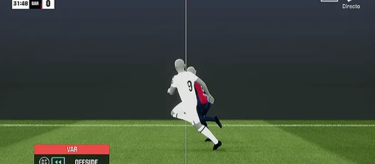 Imagen del fuera de juego semiautomático que anuló el gol de Mbappé