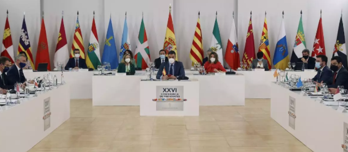 El presidente del Gobierno, Pedro Sánchez, durante la última reunión de la Conferencia de Presidentes celebrada en marzo de 2022