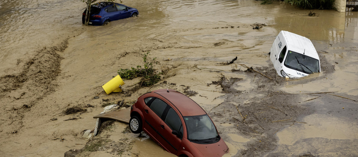 Imagen de Álora (Málaga) donde este martes se ha desbordado el río Guadalorce