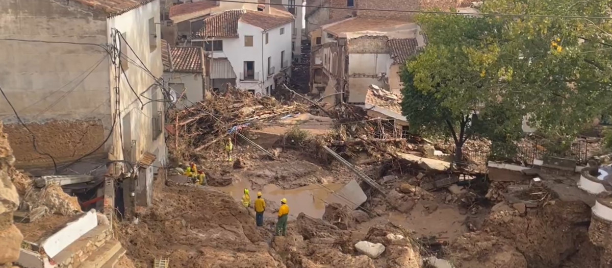 Imagen de los escombros en Letur (Albacete)