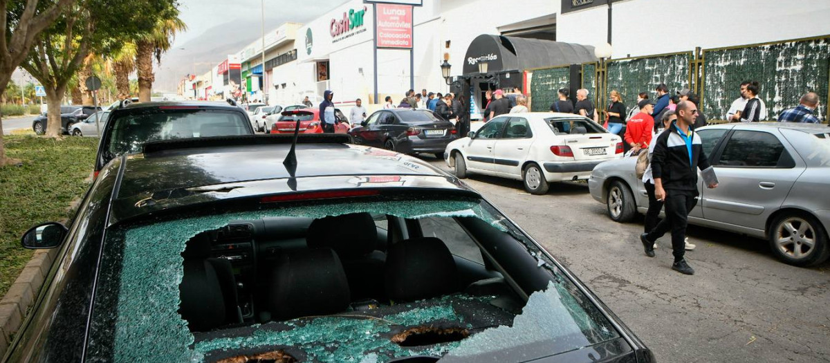 Efectos del granizo caído en El Ejido, Almería