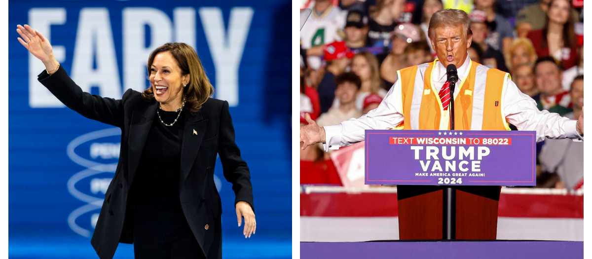 Kamala Harris y Donald Trump durante la recta final de la campaña