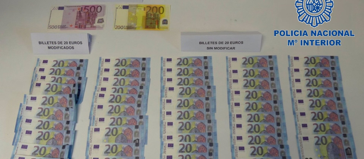 Billetes falsos intervenidos por la Policía Nacional (archivo)