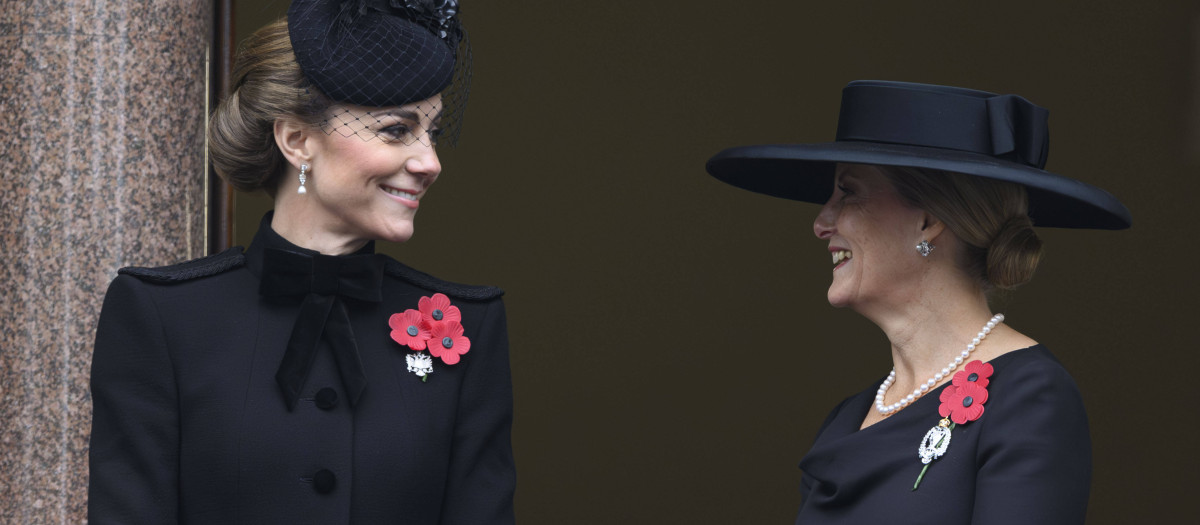 Kate Middleton , Princess of Wales and Sophie Rhys Jones , Duchess of Edinburgh during the Remembrance Service in London, UK