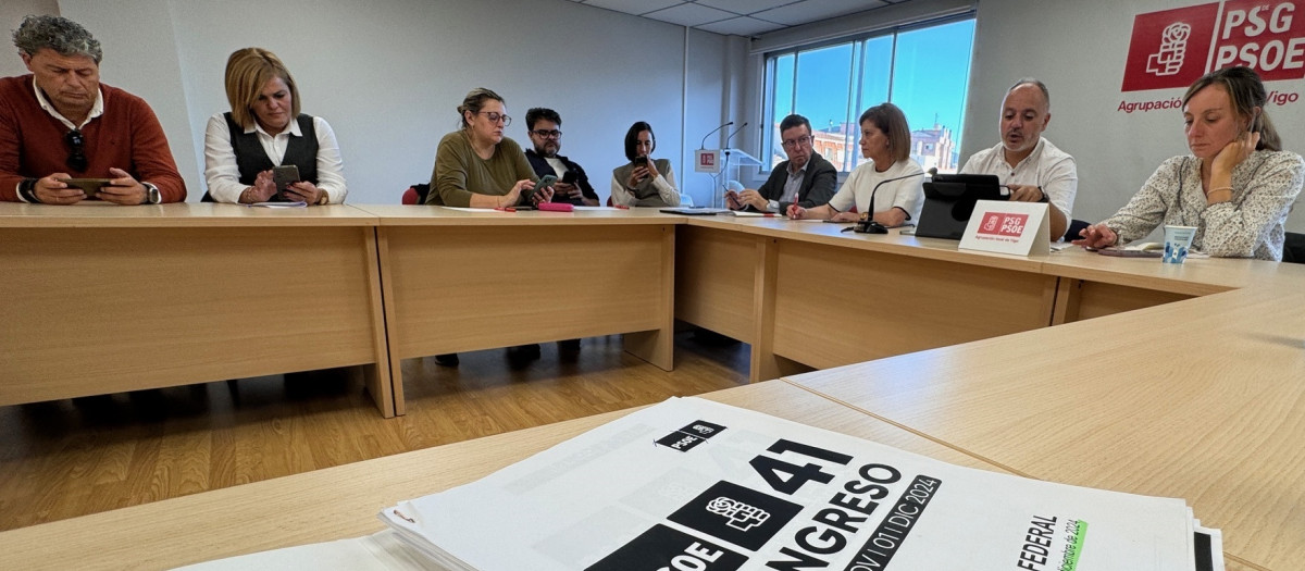 Convención del PSOE de Pontevedra sobre las enmiendas a la ponencia del 41ª Congreso Federal

REMITIDA / HANDOUT por PSOE PONTEVEDRA
Fotografía remitida a medios de comunicación exclusivamente para ilustrar la noticia a la que hace referencia la imagen, y citando la procedencia de la imagen en la firma
12/11/2024