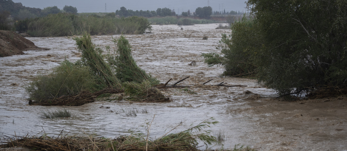 Crecida del río Magre, a 29 de octubre de 2024, en Alfar, Valencia