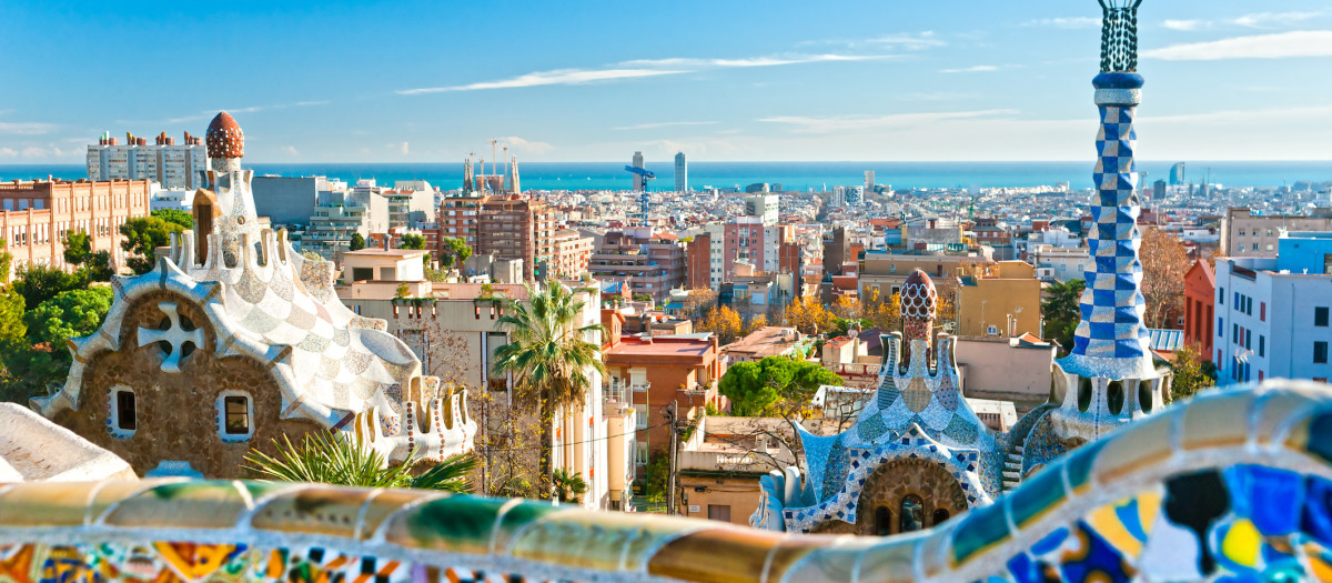 Park Guell in Barcelona, España.