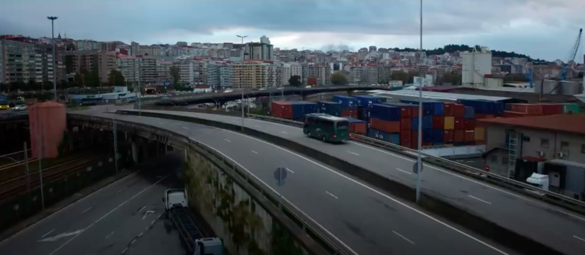 Panorámica de Guixar (Vigo) del anuncio de la Lotería de Navidad