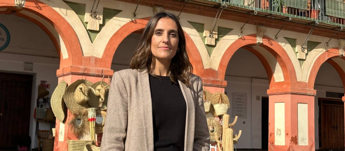 Beatriz Jurado en la Plaza de la Corredera, una de las futuras intervenciones de Fomento