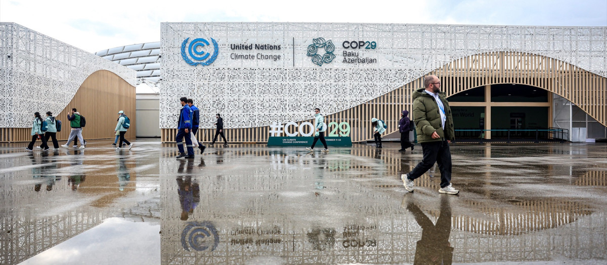 Entrada a la COP29 en Baku