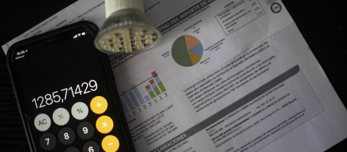 Una factura del consumo de la luz