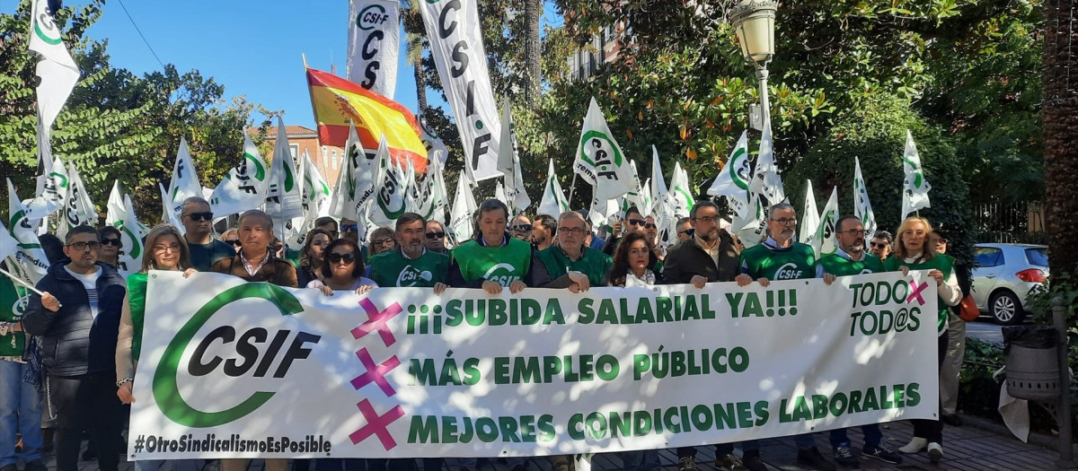 Movilización de CSIF Extremadura en Badajoz