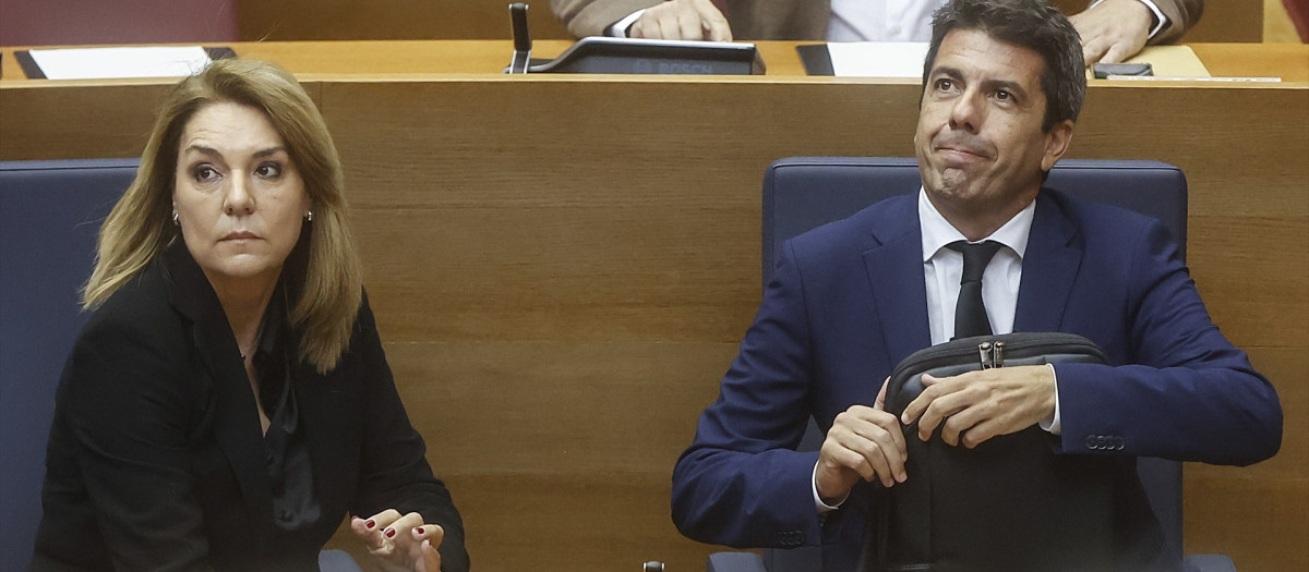 Carlos Mazón y Susana Camarero, en el Pleno de las cortes Valencianas sobre la gestión de la DANA