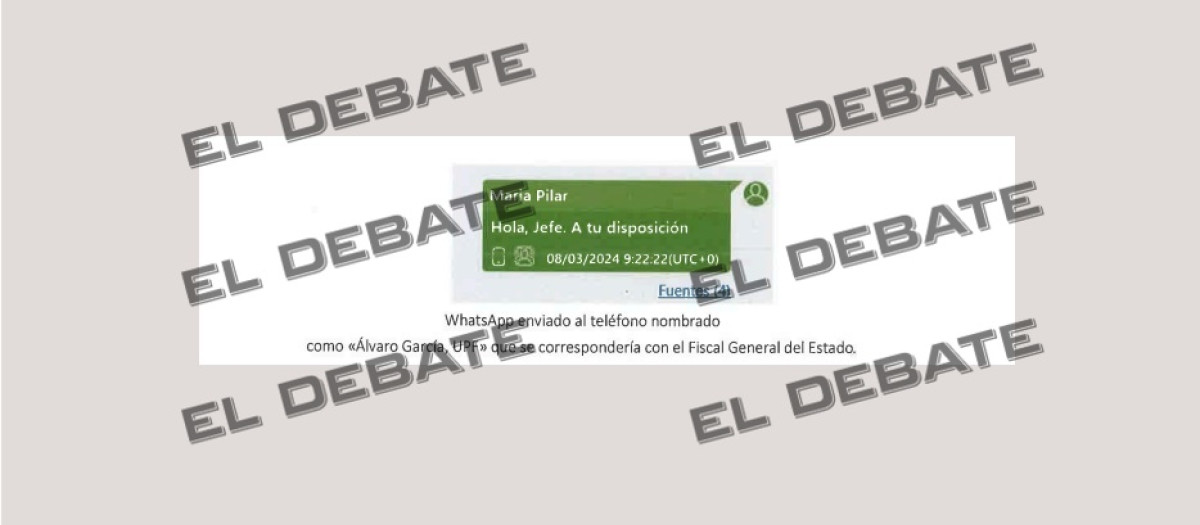 Una de las capturas del informe de la UCO sobre el móvil de García Ortiz