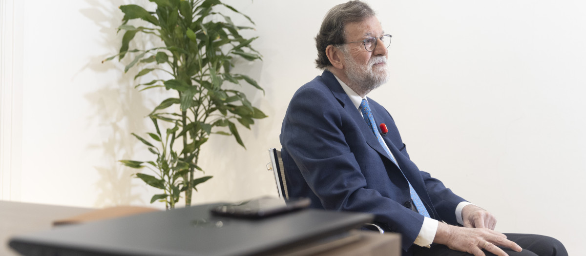 El expresidente del Gobierno Mariano Rajoy durante una entrevista