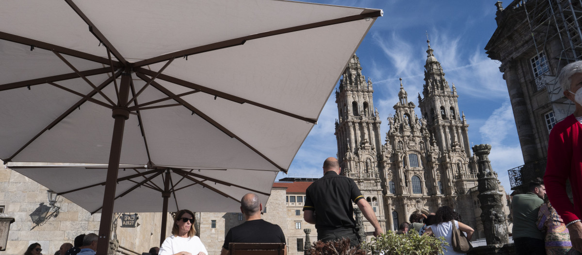 Terraza de un bar en Santiago de Compostela