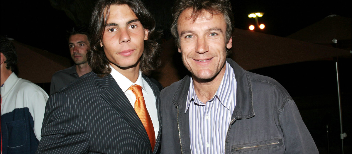 Rafa Nadal y Mats Wilander en la fiesta de cumpleaños y celebración del primer Grand Slam del manacorí (Roland Garros 2005)