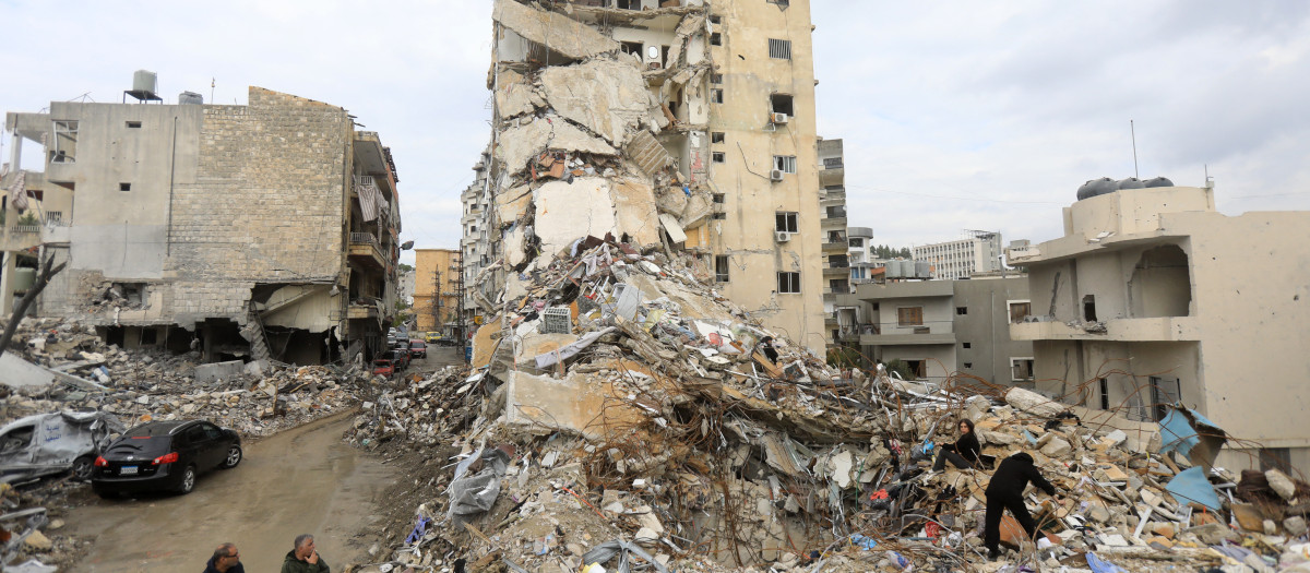 La ciudad de Nabatieh, en el Líbano, después de un bombardeo