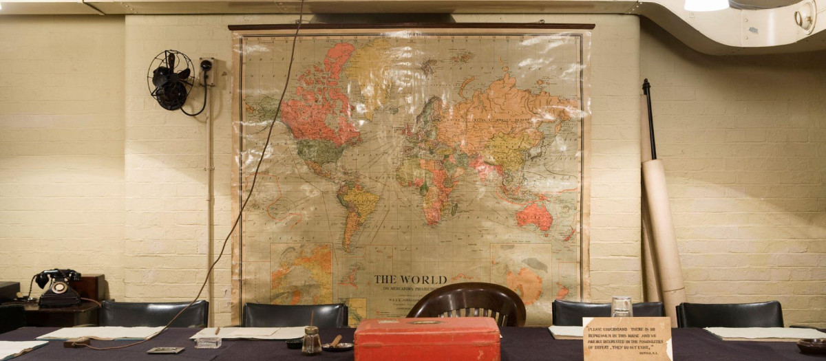 La sala del Gabinete, parte de las War Rooms de Churchill