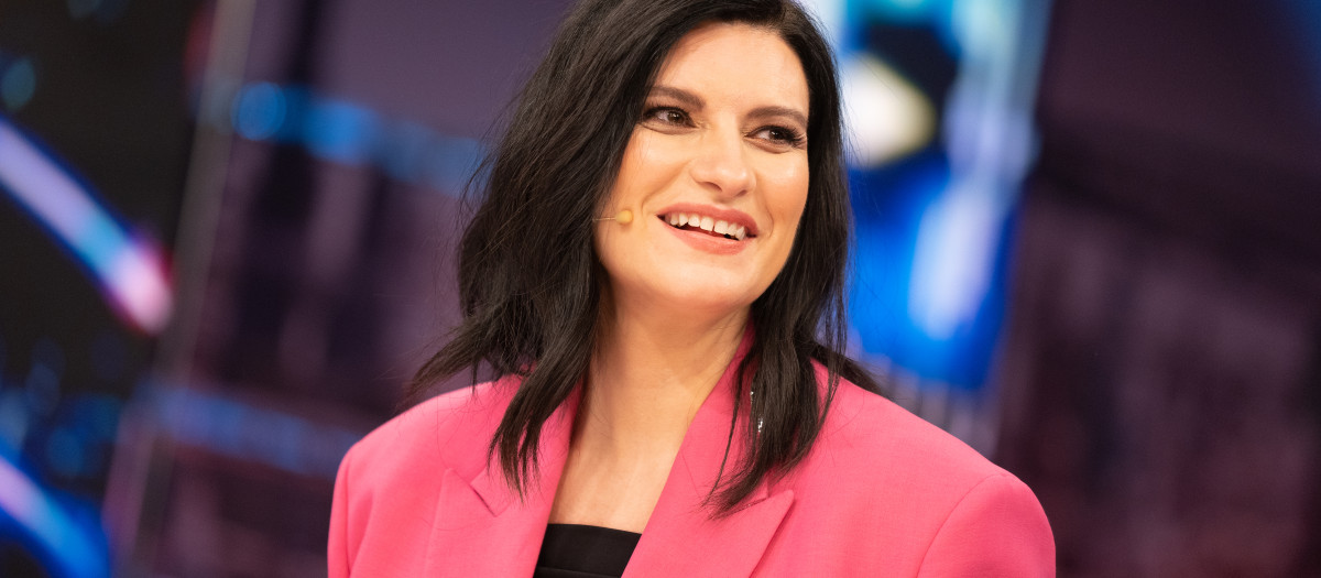 Laura Pausini on tv show El Hormiguero in Madrid, 8 Marzo 2023