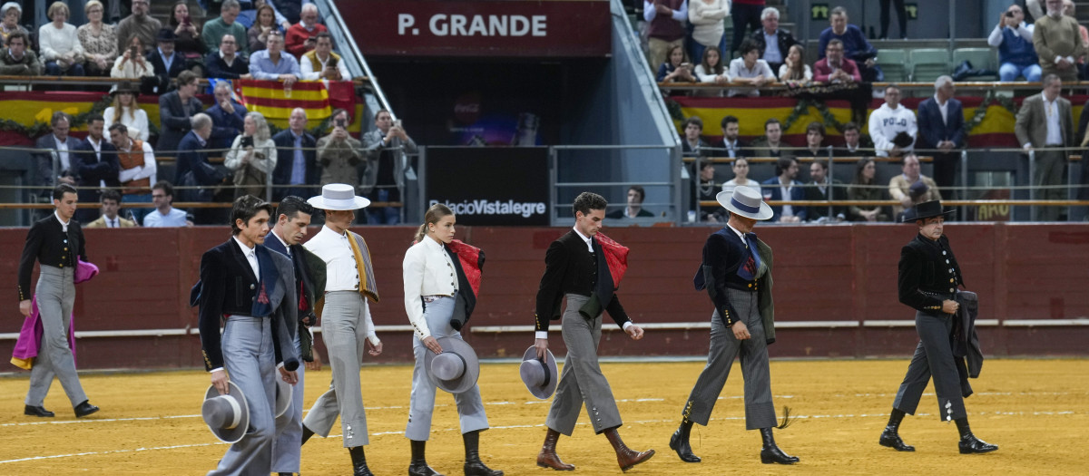 Momentos previos del festival taurino en favor por los damnificados por la DANA, este domingo en la plaza de Vistalegre, en Madrid