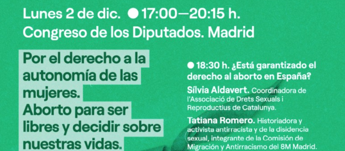 Programa de las jornadas a favor del aborto en el Congreso