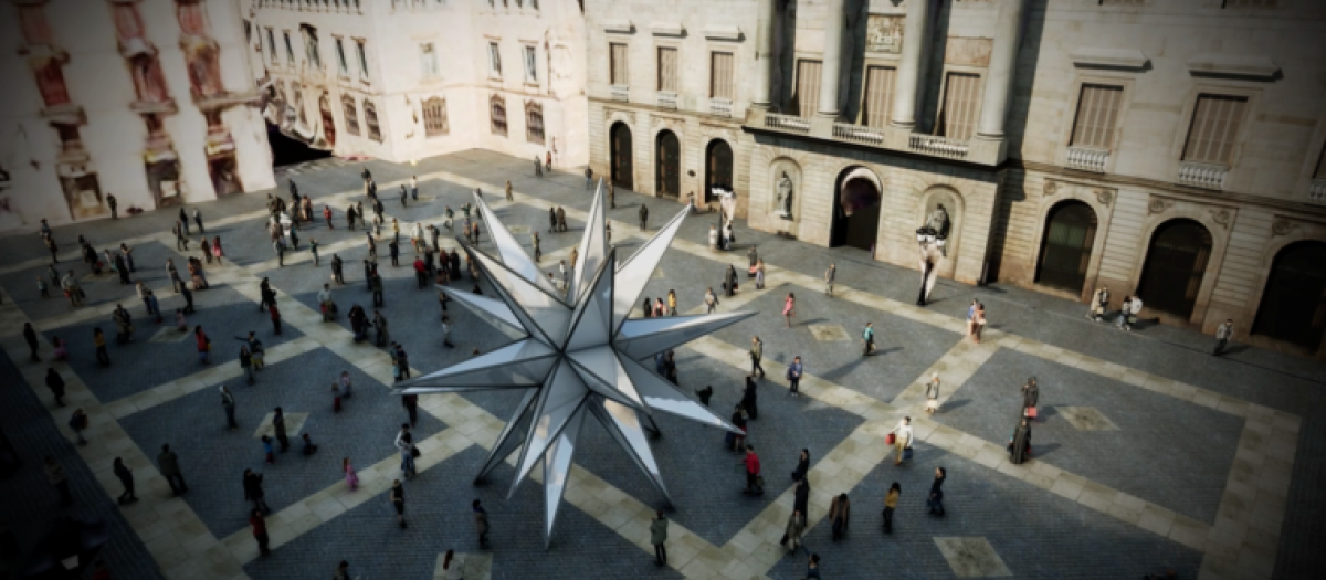 Una gran estrella de luz de veinte puntas iluminará la plaza de Sant Jaume por Navidad