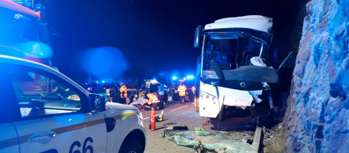 Autobús accidentado en los Pirineos