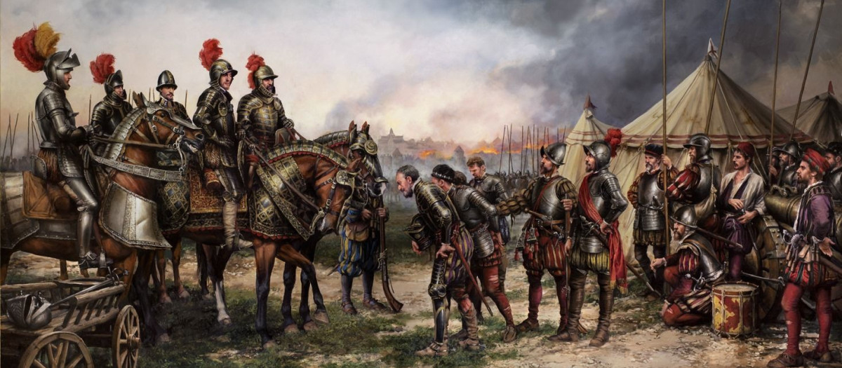 La victoria de San Quintín. Obra de Augusto Ferrer-Dalmau