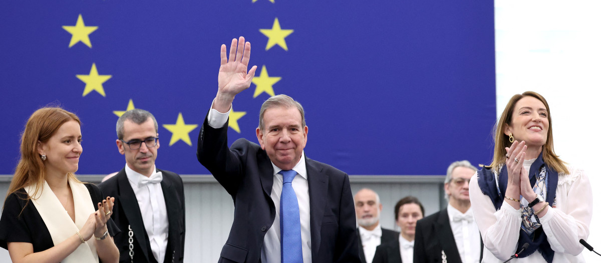 El presidente electo de Venezuela, Edmundo González Urrutia, en el Parlamento Europeo