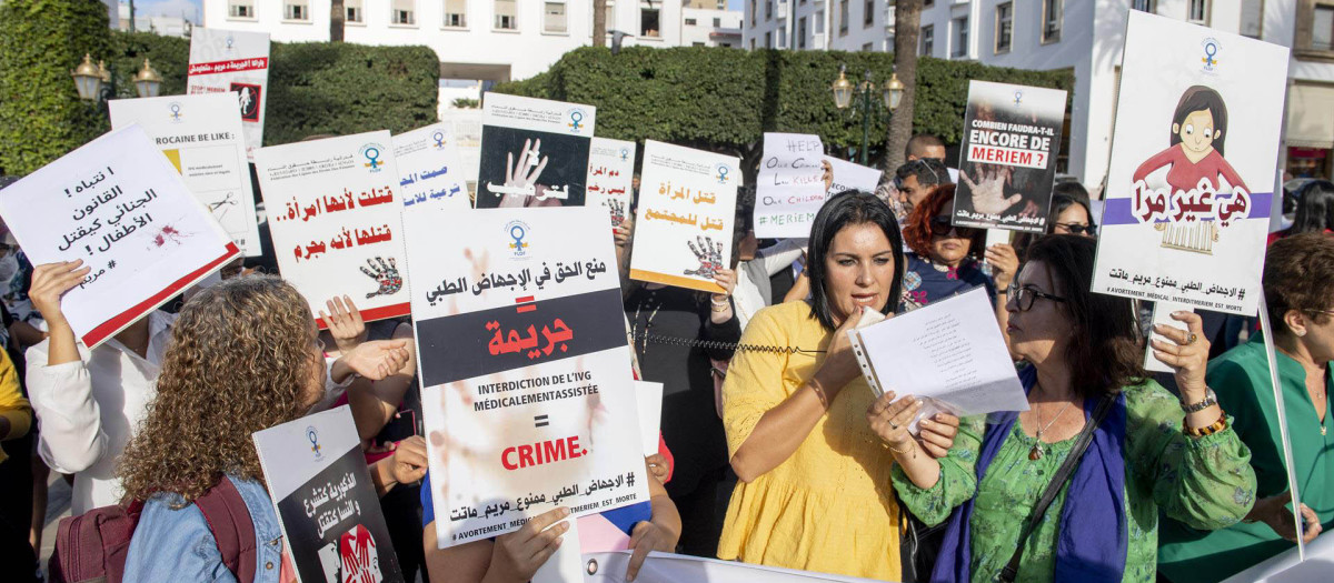 Manifestación de mujeres en Rabat, Marruecos