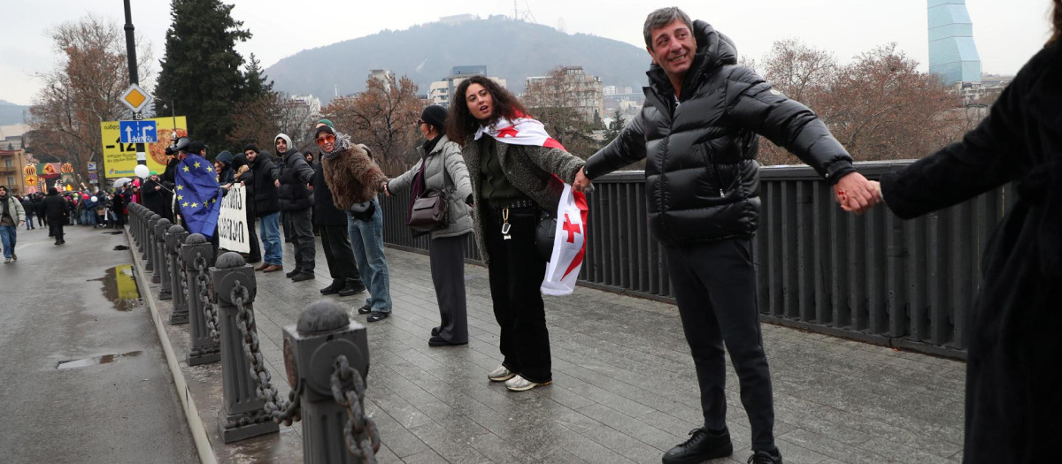 Protestas en Georgia a favor de la adhesión a la UE