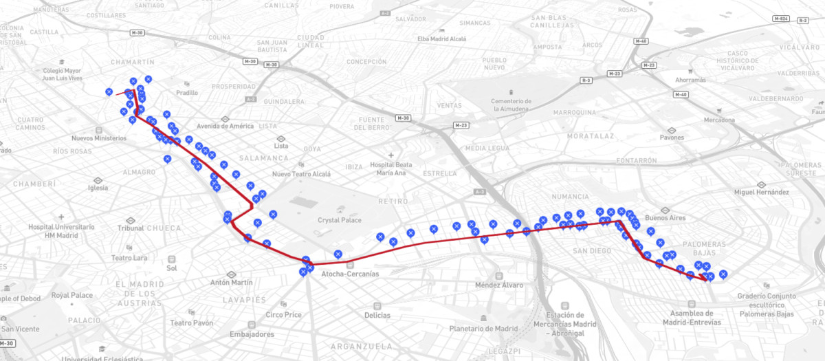 Recorrido de la San Silvestre Vallecana