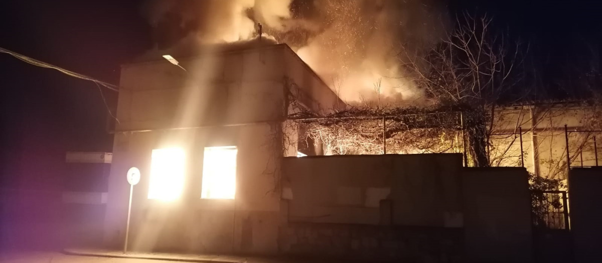 Incendio en el antiguo cuartel militar de Guadalajara, situado en el Fuerte de San Francisco