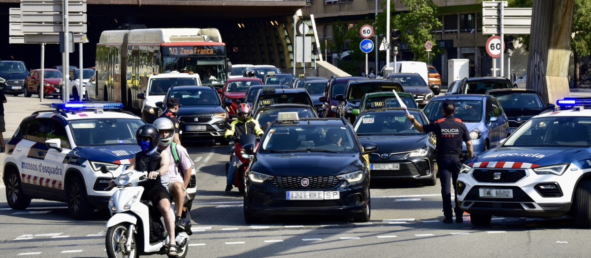 Control policial en Barcelona, este mes de agosto