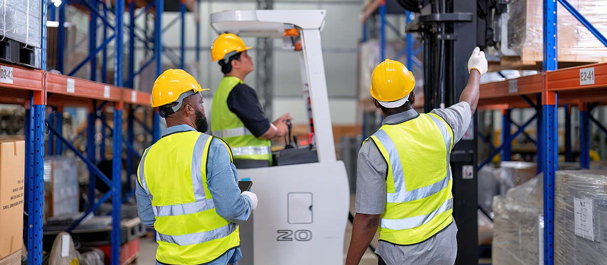 Mozos de almacén trabajando