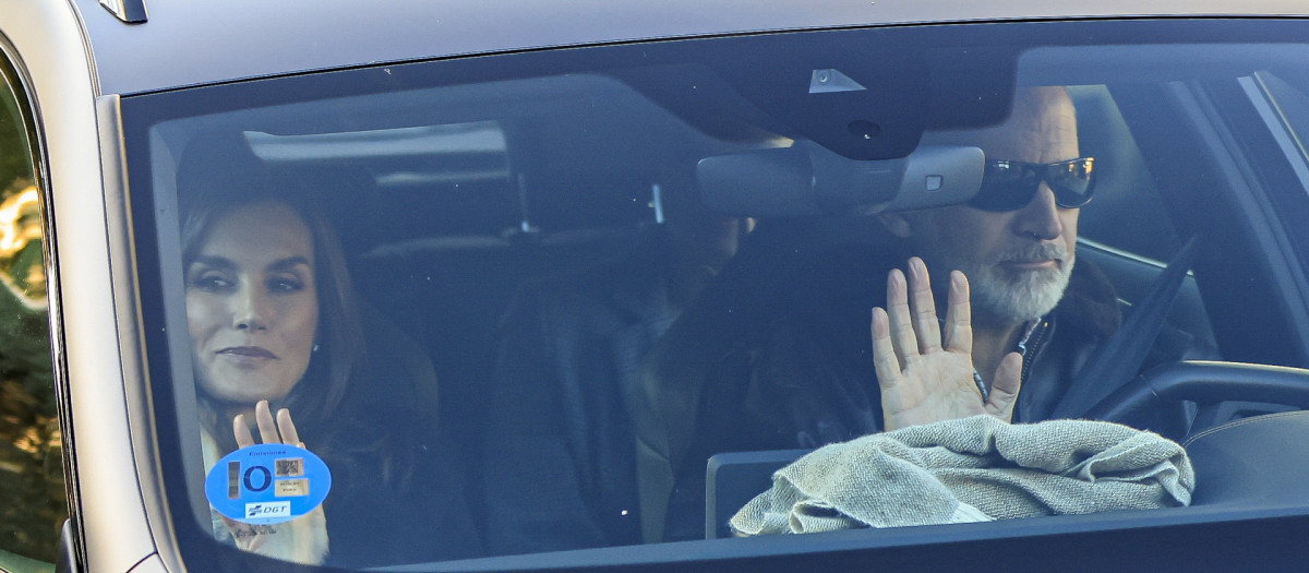 Spanish King Felipe VI and Queen Letizia in Madrid on Monday, 6 January 2025.