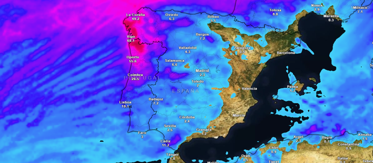 Precipitación acumulada hasta el viernes