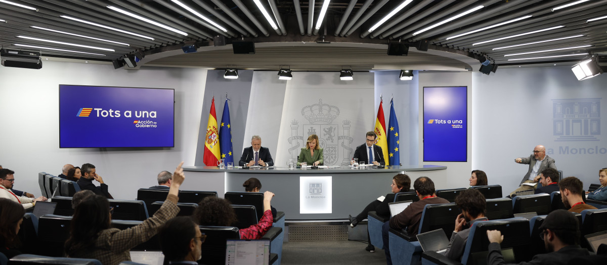 La rueda de prensa de este martes en la Moncloa