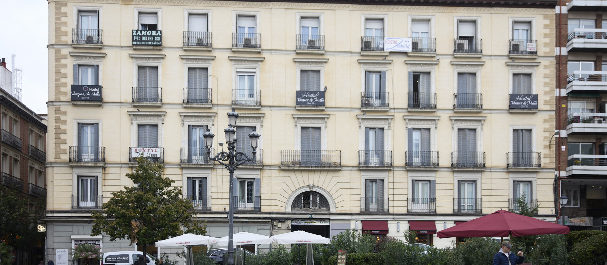 Fachada de un bloque de viviendas en Madrid