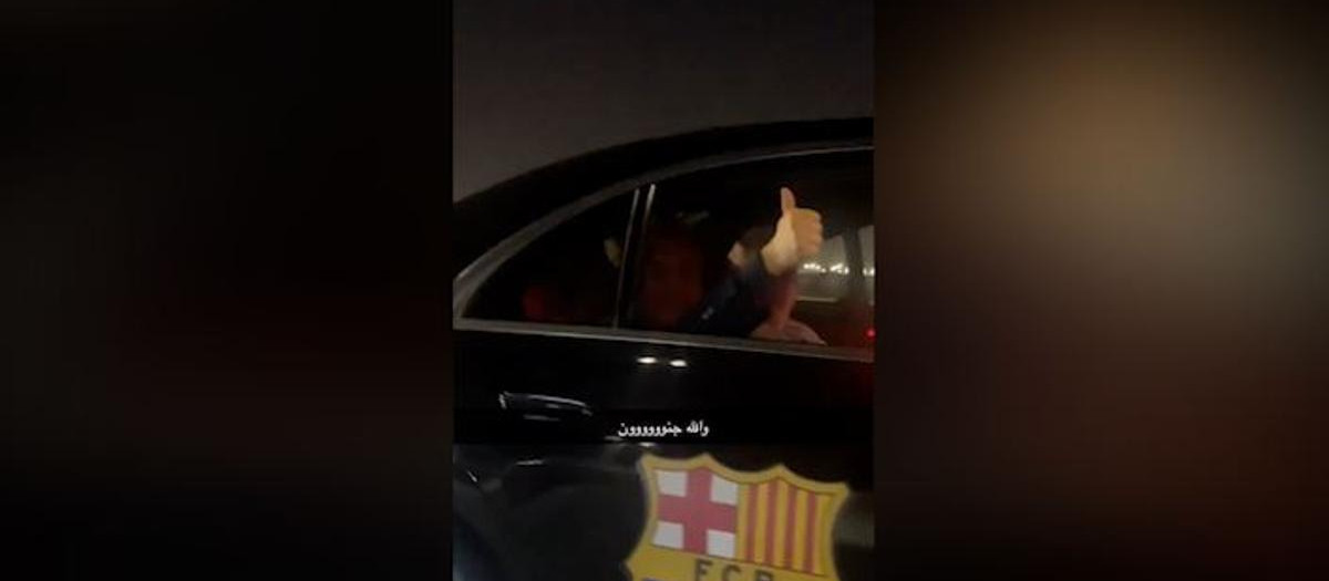 Joan Laporta, en su llegada a la ciudad de Yeda