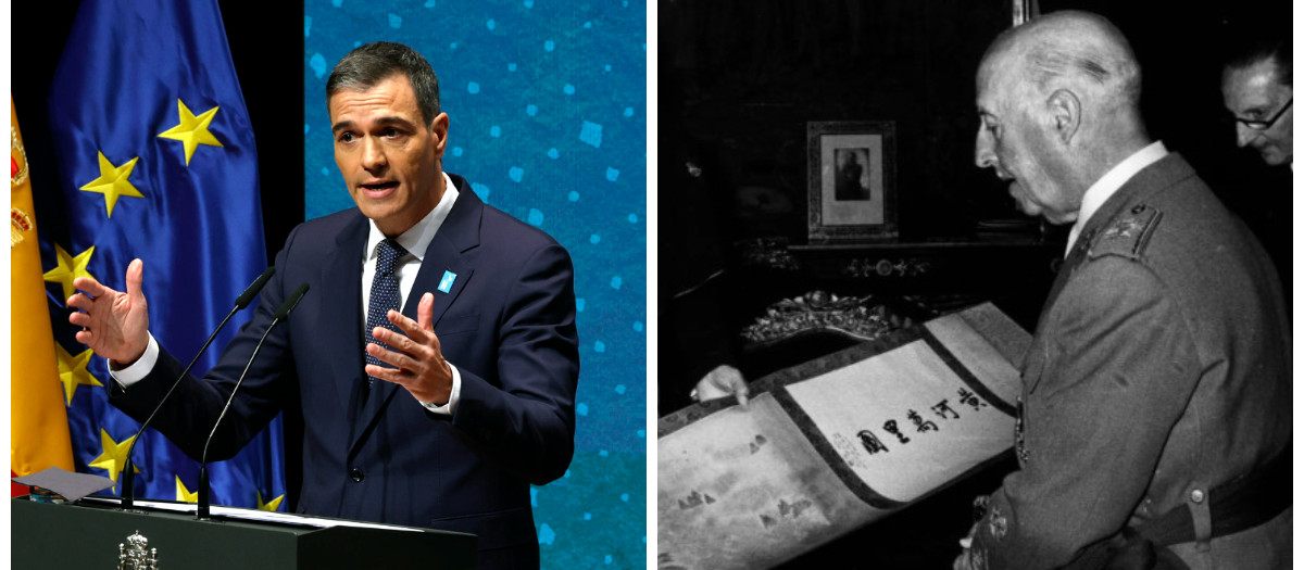 Pedro Sánchez y Francisco Franco