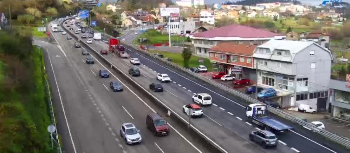 La A-55 a su paso por Mos (Pontevedra)